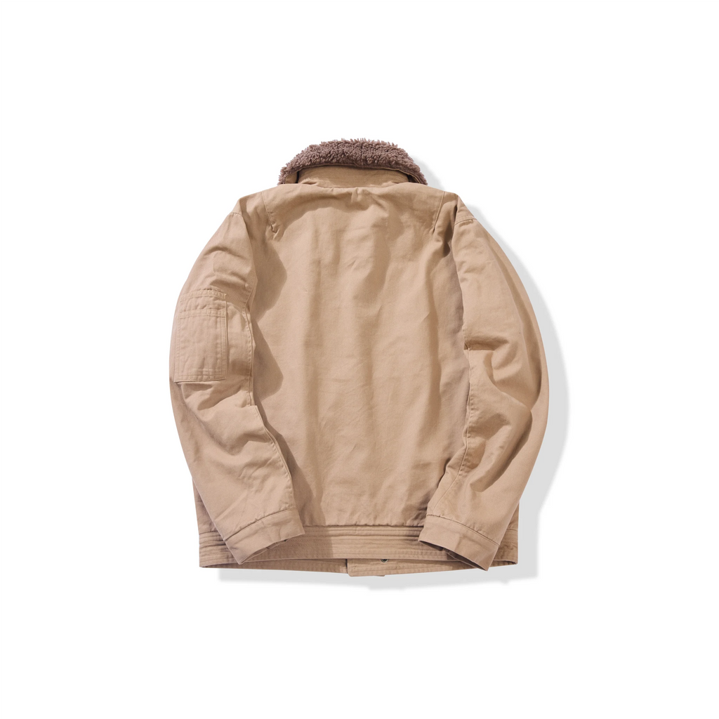 Jungle Cloth Flight Jacket with Shearling Collar