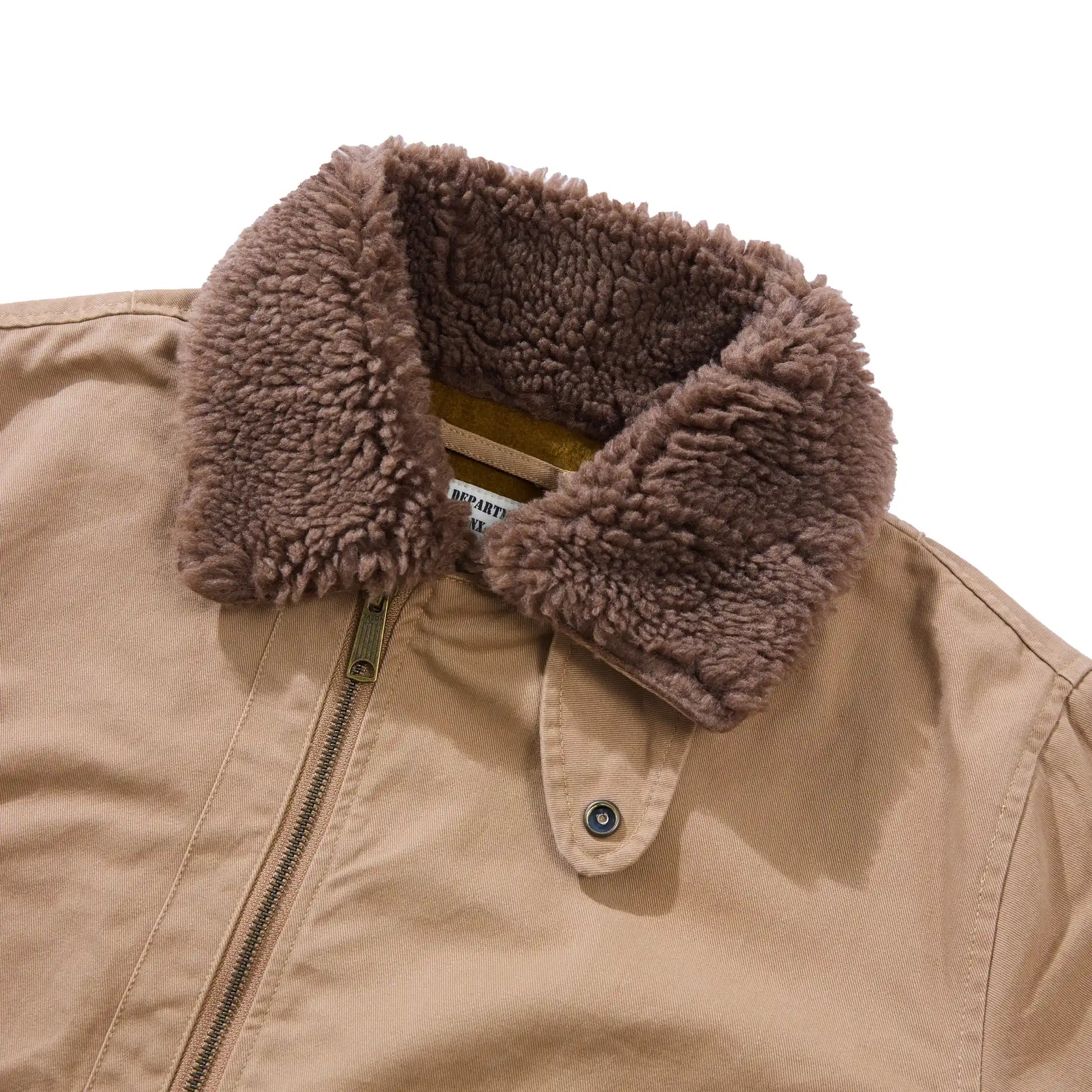 Jungle Cloth Flight Jacket with Shearling Collar