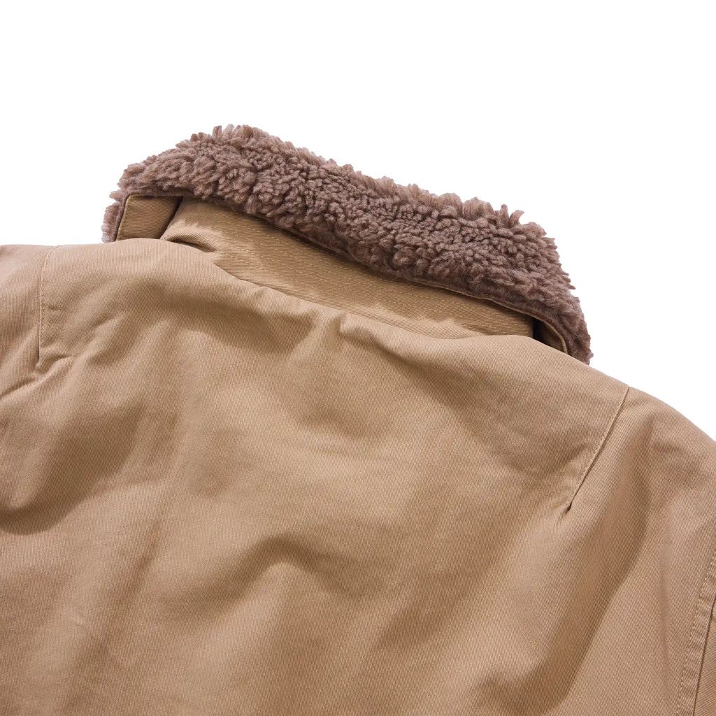 Jungle Cloth Flight Jacket with Shearling Collar