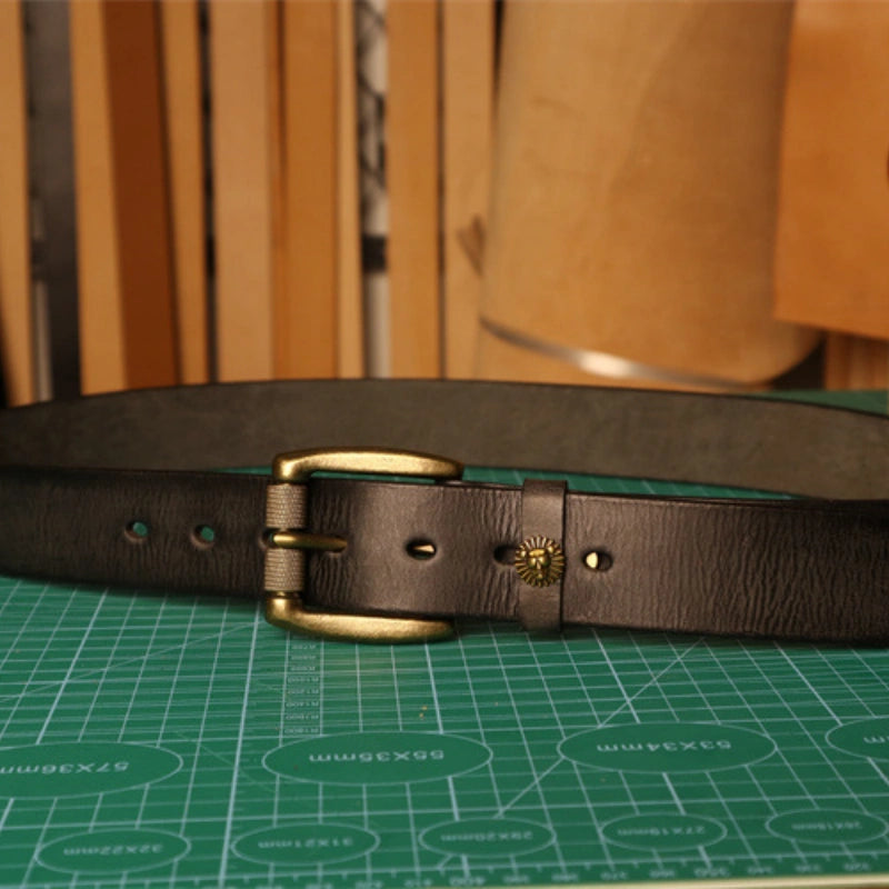 10oz Roller Buckle Full-Grain Leather Belt