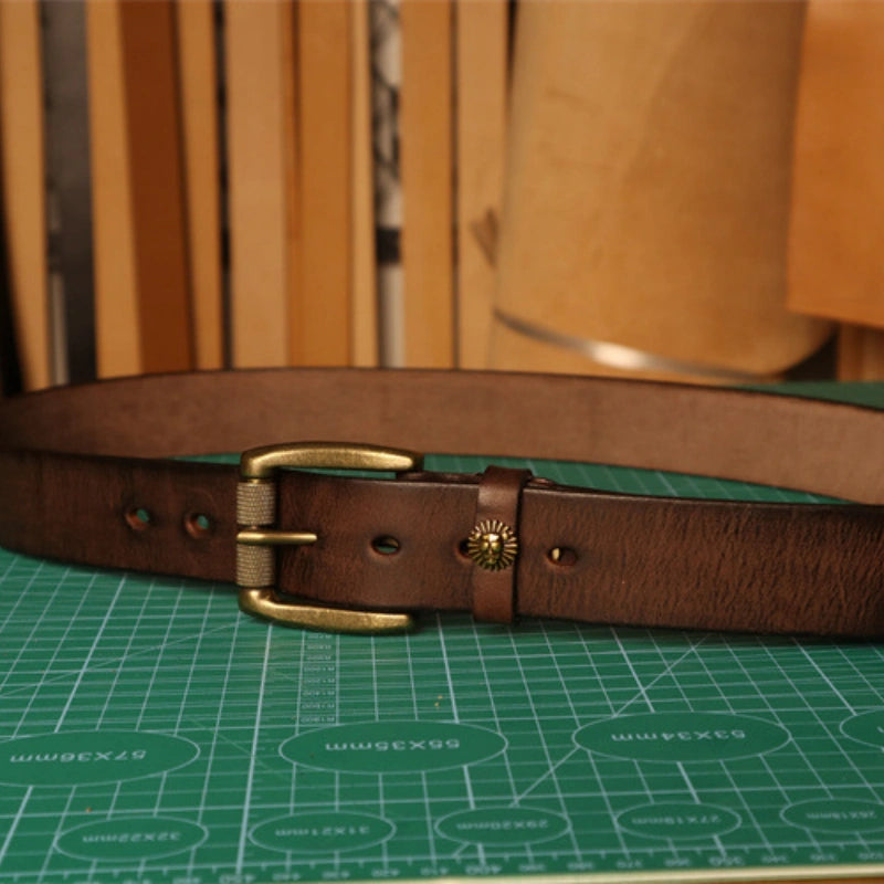 10oz Roller Buckle Full-Grain Leather Belt