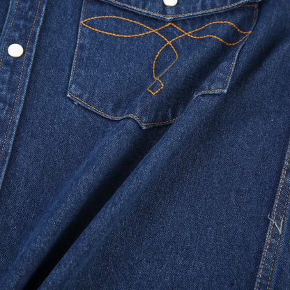 Men's Heritage Western Denim Shirt With Pocket Stitching