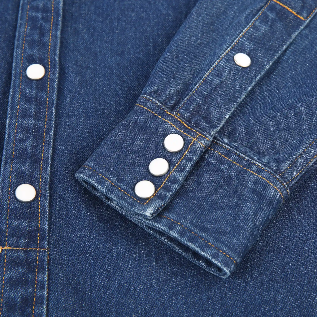 Men's Heritage Western Denim Shirt With Pocket Stitching