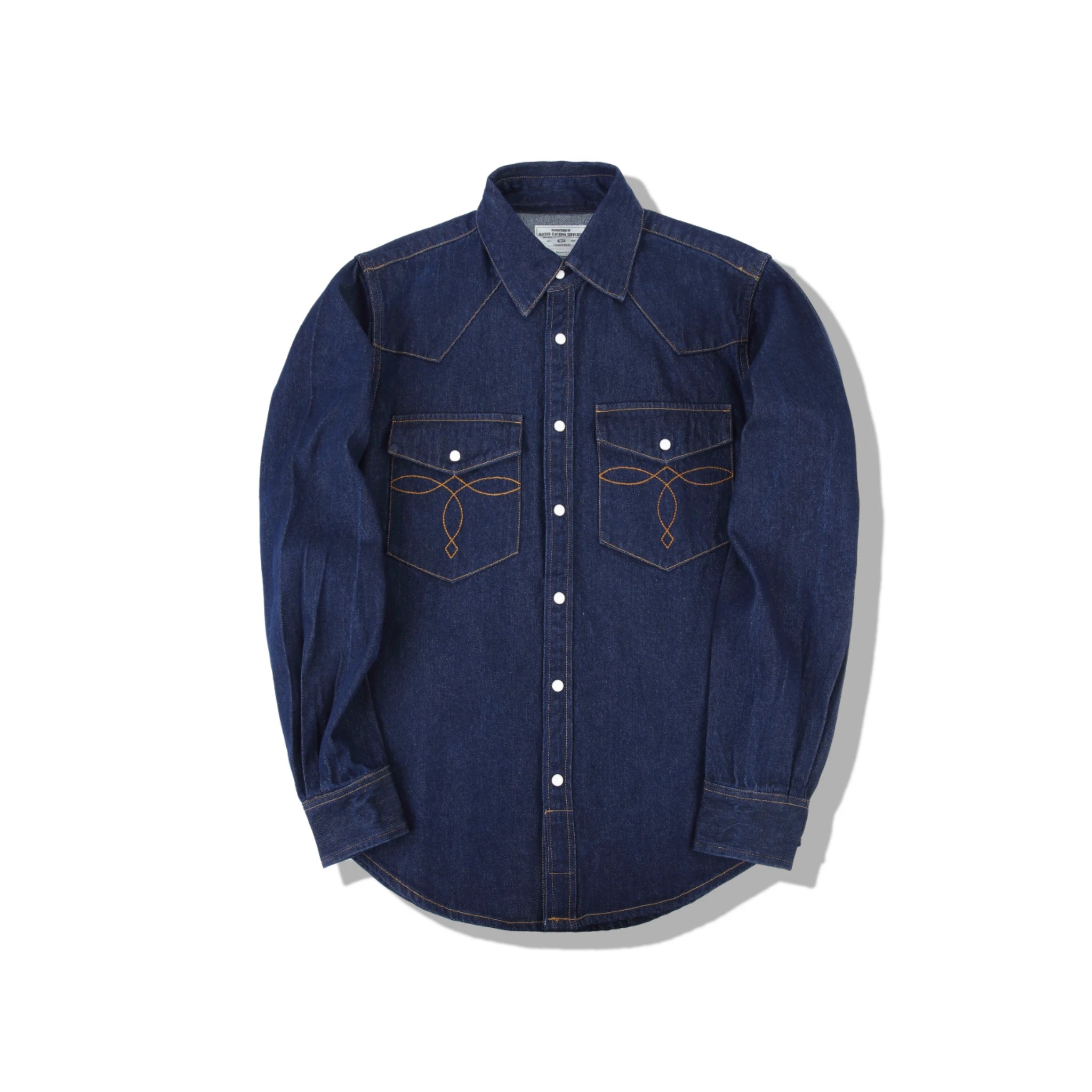 Chemise en denim western pour homme avec coutures de poche