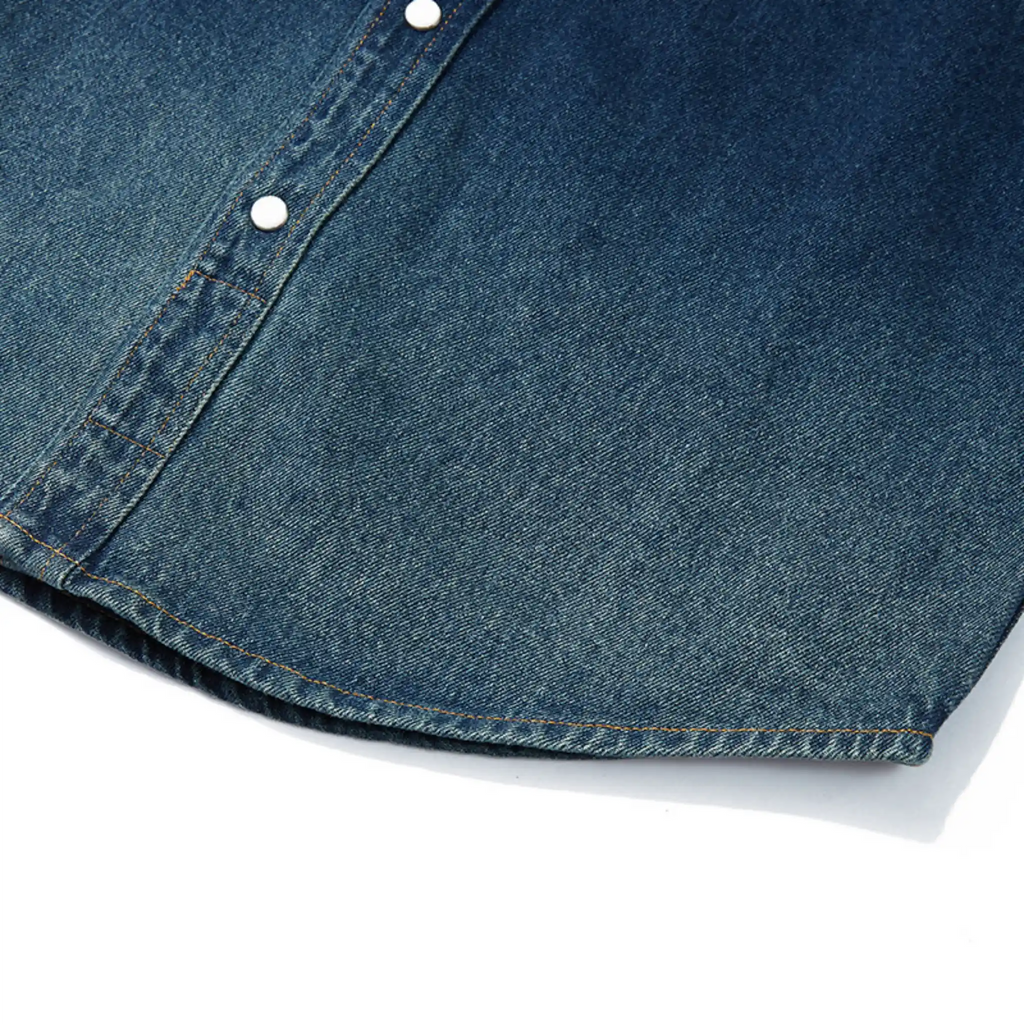 Men's Heritage Western Denim Shirt With Pocket Stitching