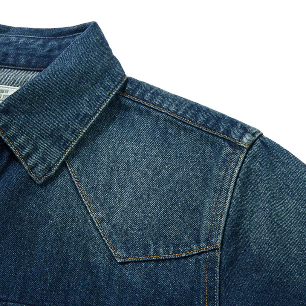 Men's Heritage Western Denim Shirt With Pocket Stitching