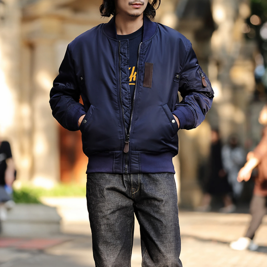 1950s Heritage MA-1 Bomber Jacket – Wool-Blend Lined Nylon