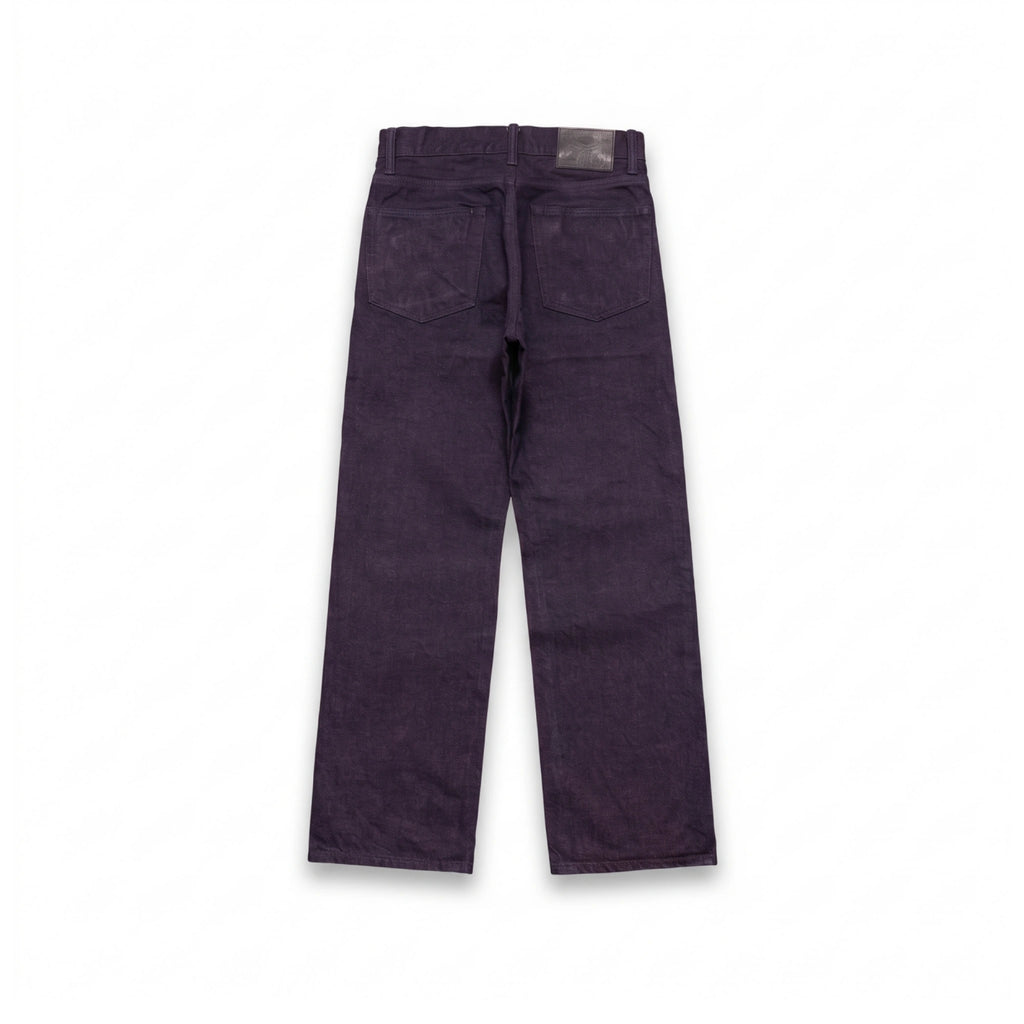 Jean slim droit bleu clair 14 oz à lisière indigo délavée