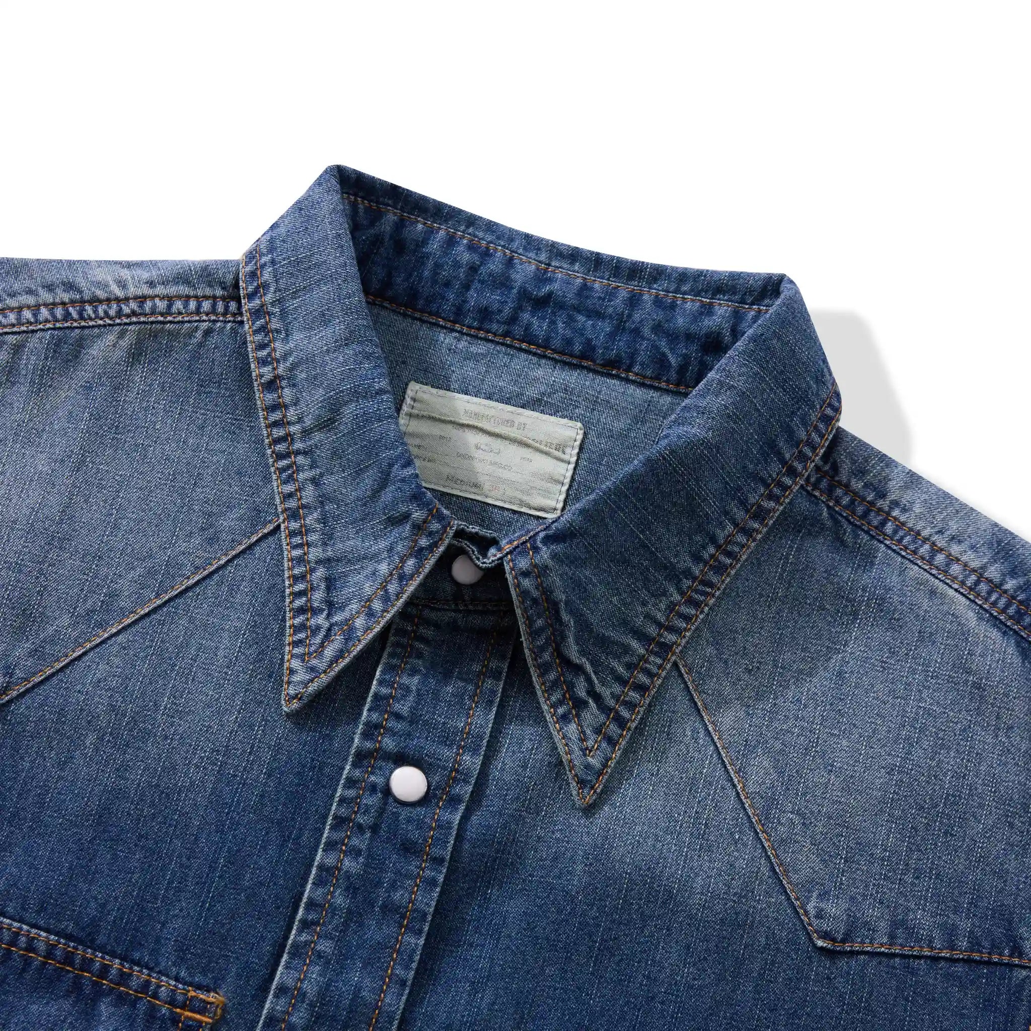 Chemise en denim western classique légère de 7 oz