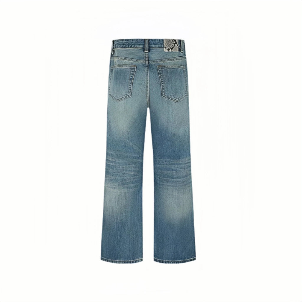 Men's Medium Blue Wash Bootcut Selvedge Jeans