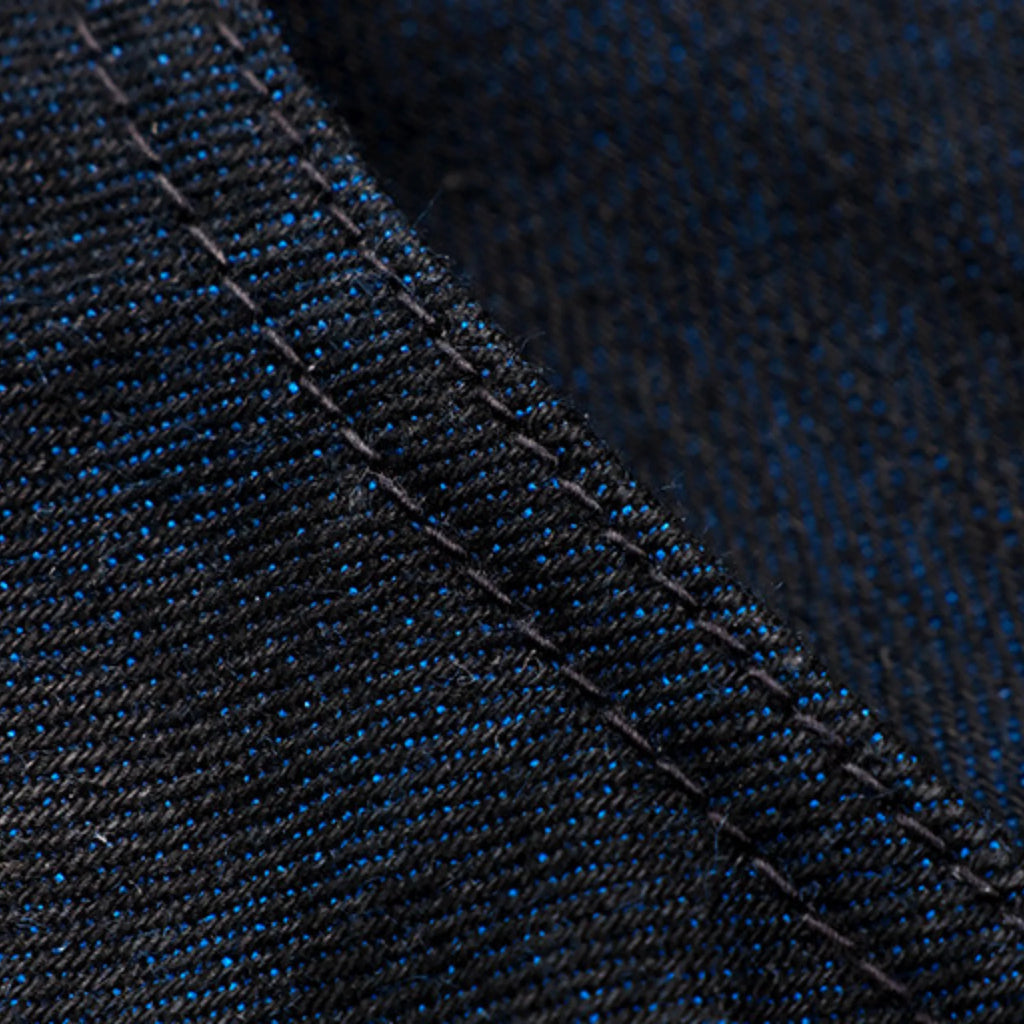 Jean slim droit bleu clair 14 oz à lisière indigo délavée