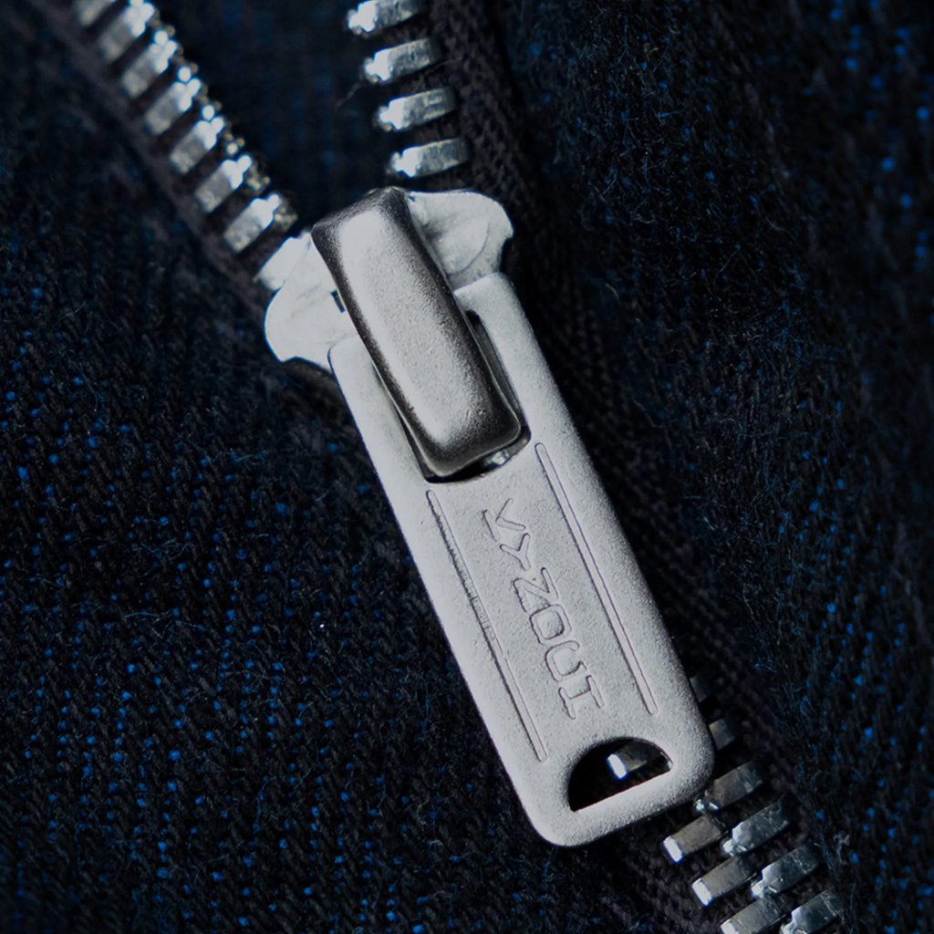 Jean slim droit bleu clair 14 oz à lisière indigo délavée