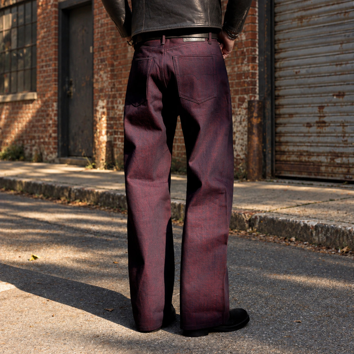 Vintage Blaue Slim Straight Fit Selvedge Jeans mit verblasster Waschung