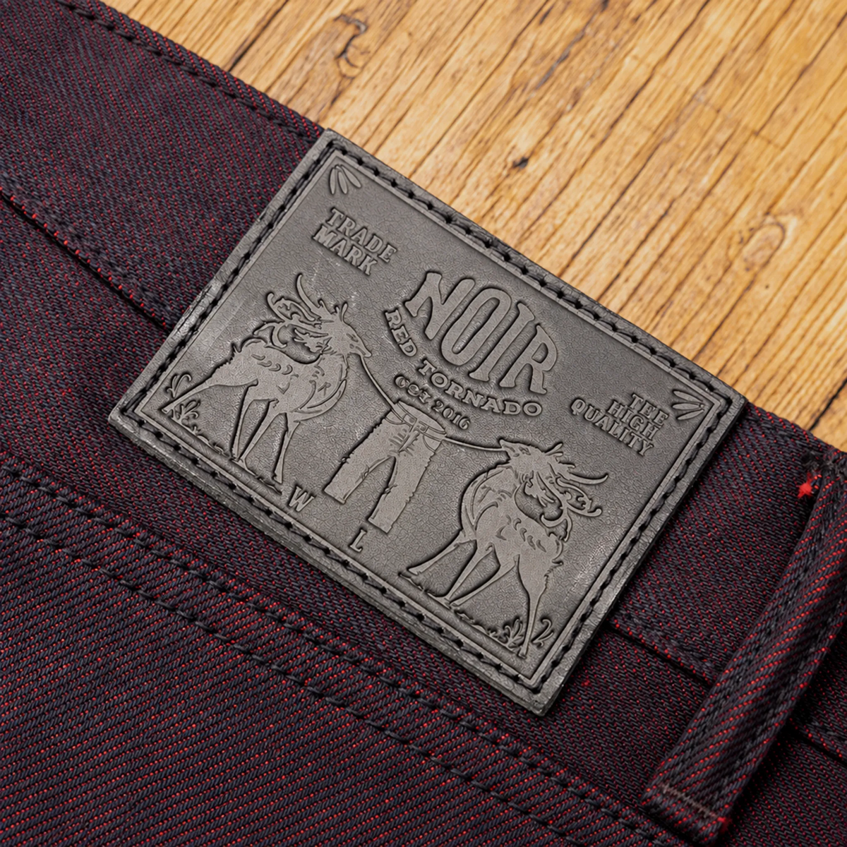 Vintage Blaue Slim Straight Fit Selvedge Jeans mit verblasster Waschung