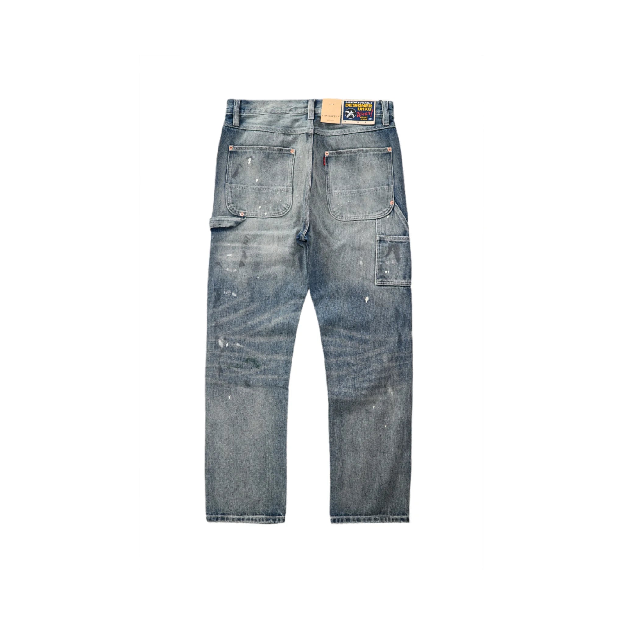 14oz Vintage Workwear Distressed Jeans Straight Fit