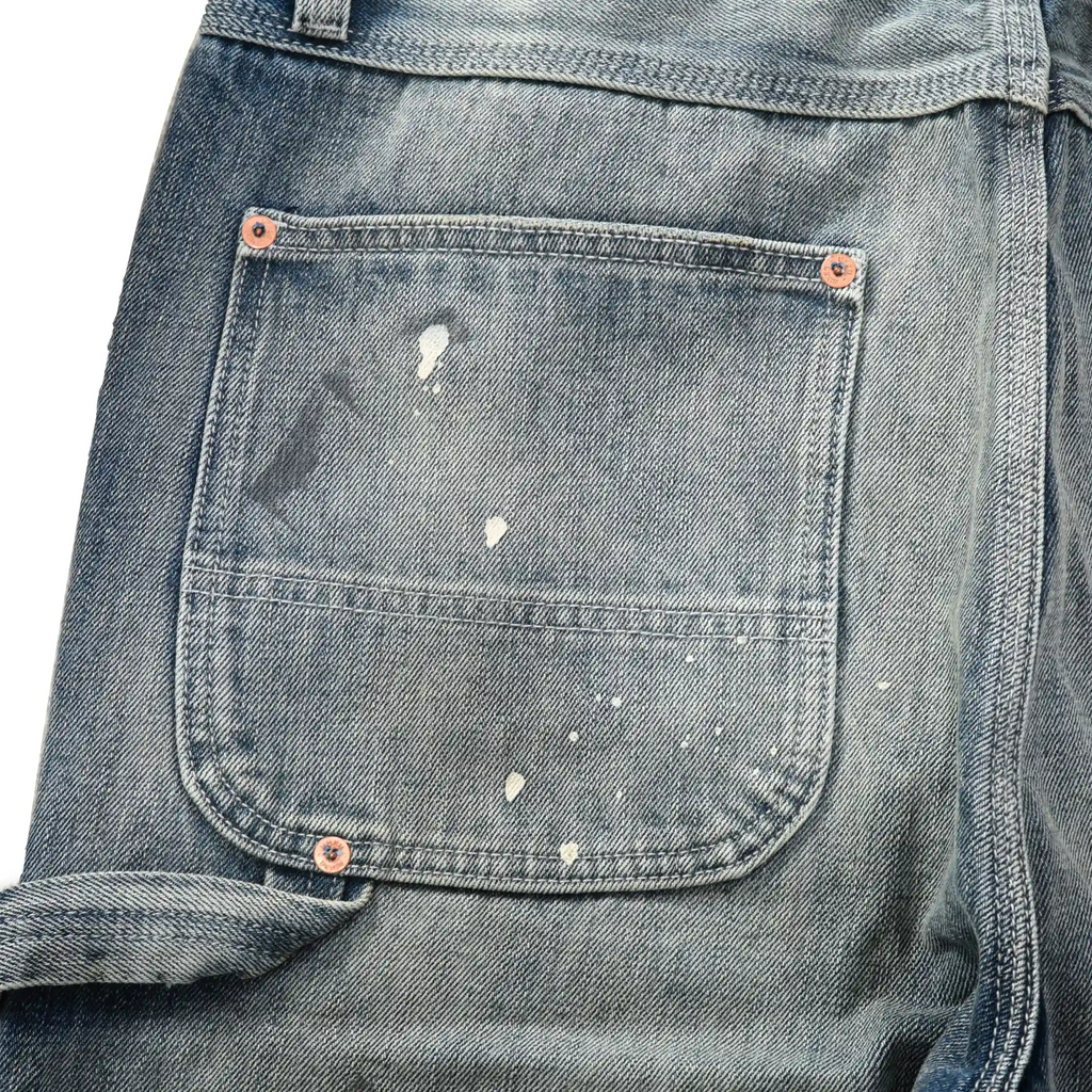 Jean de travail vintage délavé 14 oz, coupe droite