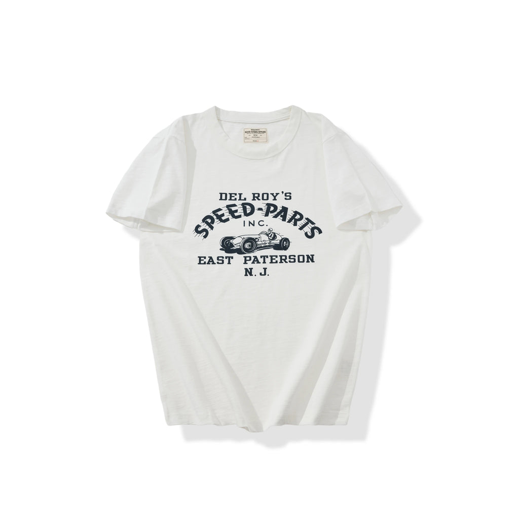 8.9oz Heavyweight Slub Cotton Vintage Racing Graphic T-Shirt
