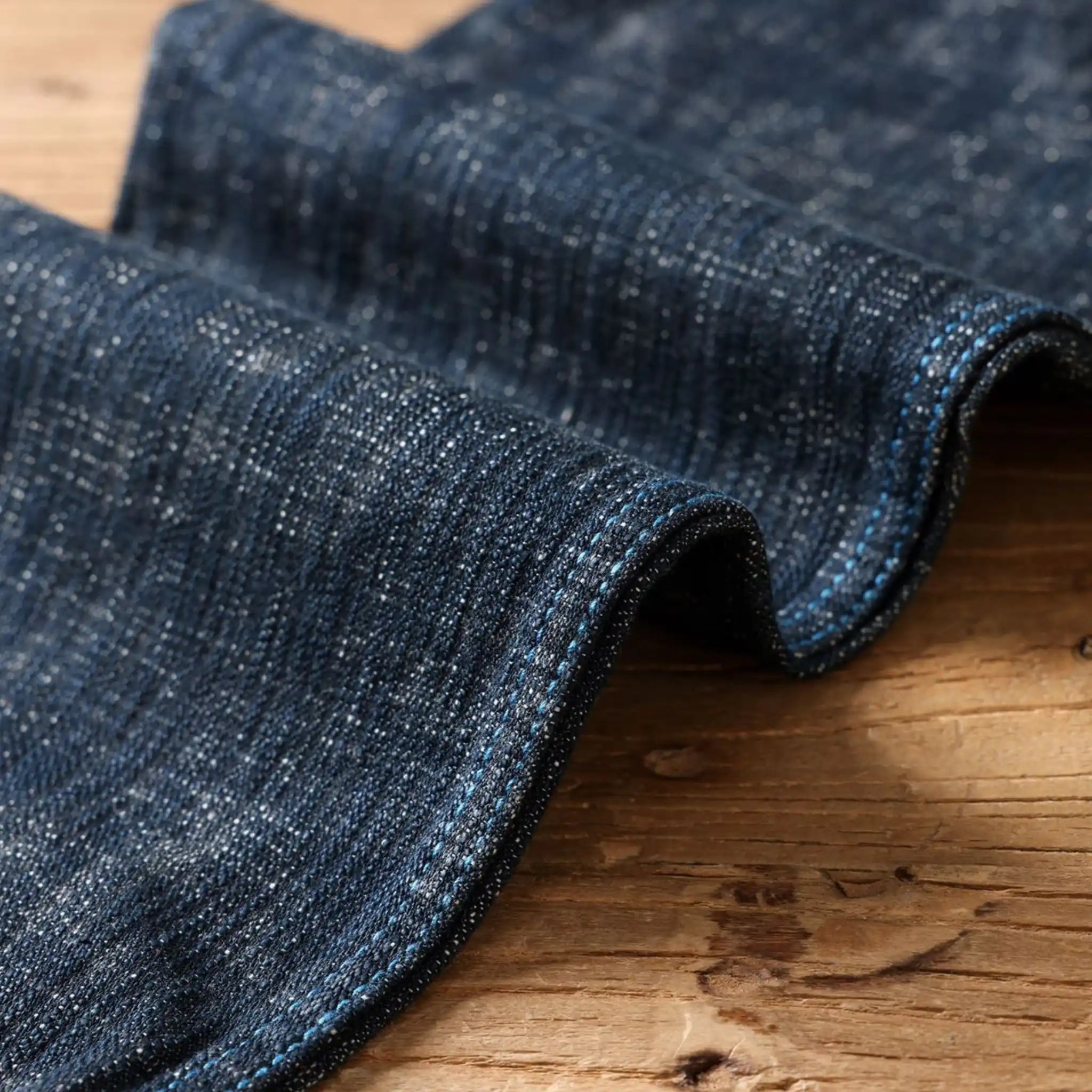 Klassische, blaue 14oz Selvedge-Jeans im Straight Fit