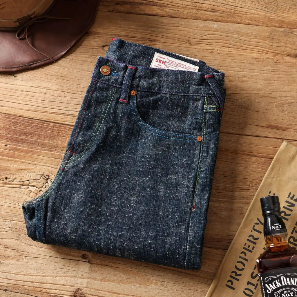 Natural Indigo Plant-Dyed Selvedge Denim Straight Jeans