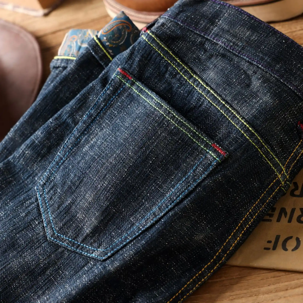 Natural Indigo Plant-Dyed Selvedge Denim Straight Jeans
