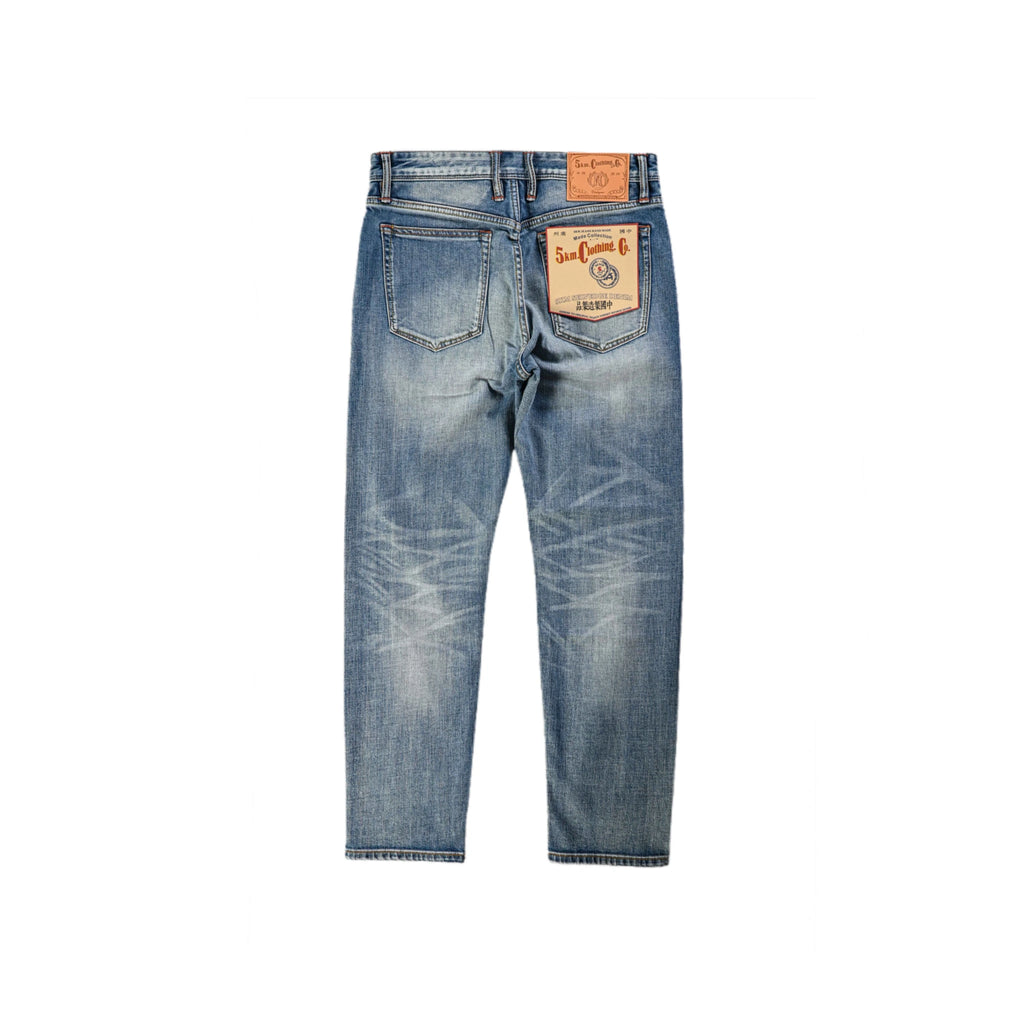 11oz Medium Blue Wash Slim Straight Rainbow Selvedge Jeans