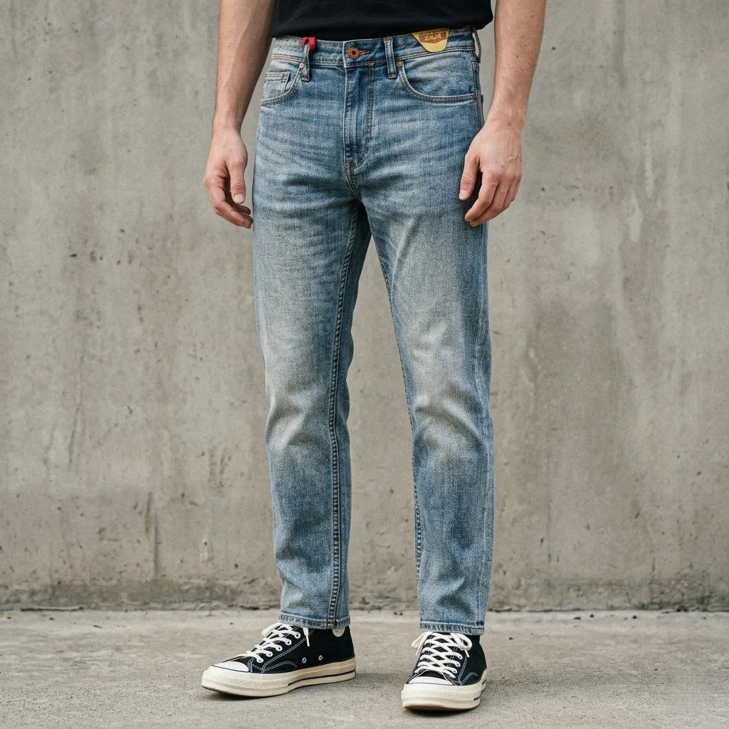 11oz Medium Blue Wash Slim Straight Rainbow Selvedge Jeans
