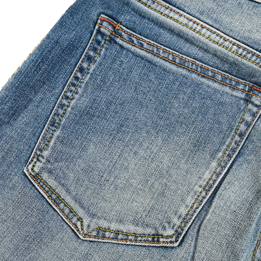 11oz Medium Blue Wash Slim Straight Rainbow Selvedge Jeans