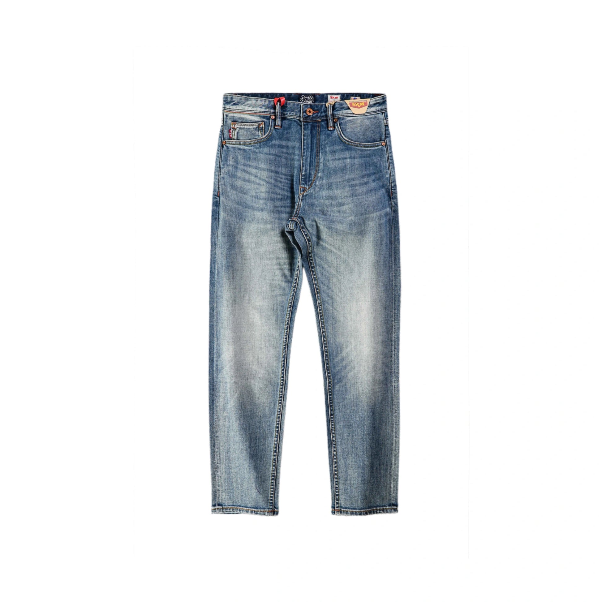 11oz Medium Blue Wash Slim Straight Rainbow Selvedge Jeans