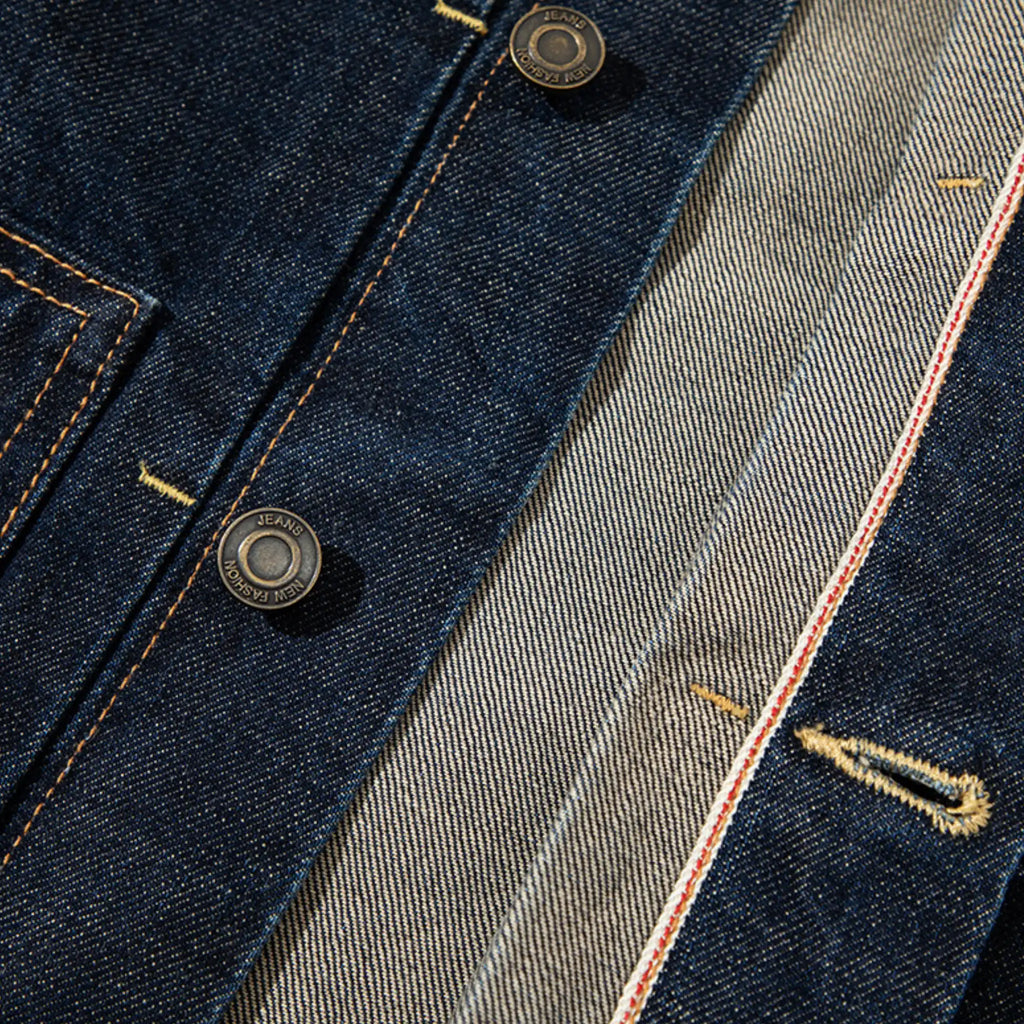 Veste en denim selvedge brut sanforisé 15 oz, type II