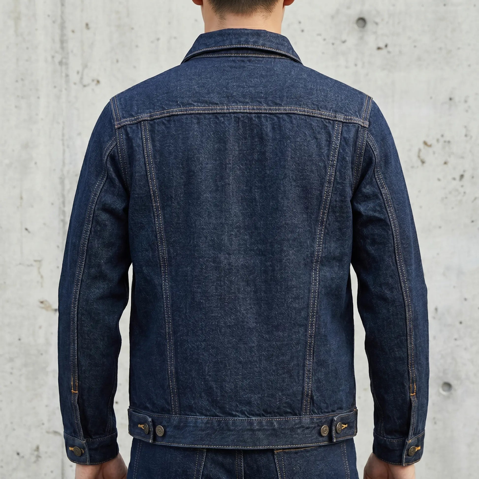 15 oz Sanforisierte Raw Selvedge Denim Jacke Typ II