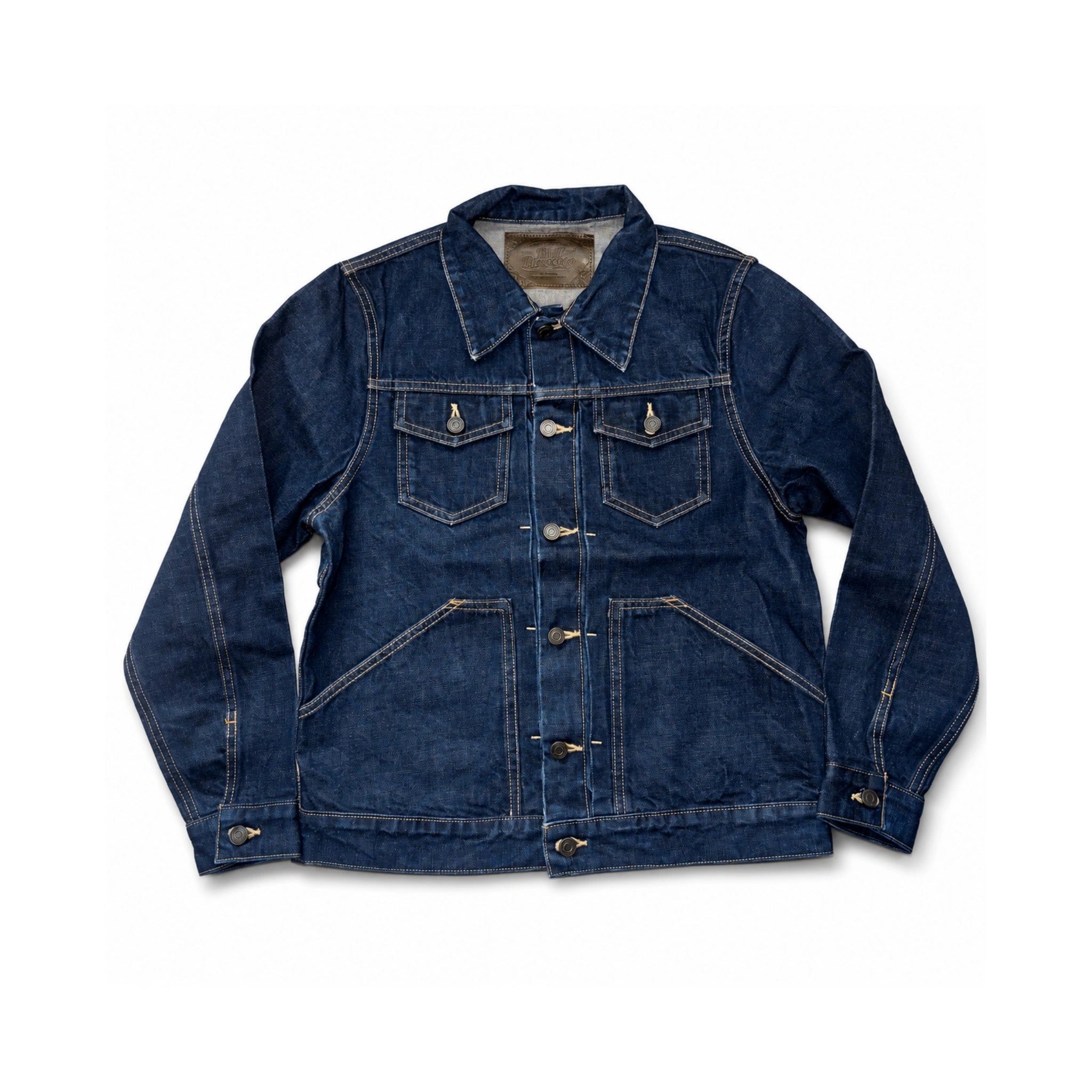 Front product view of 15oz Sanforized Raw Selvedge Denim Jacket Type II