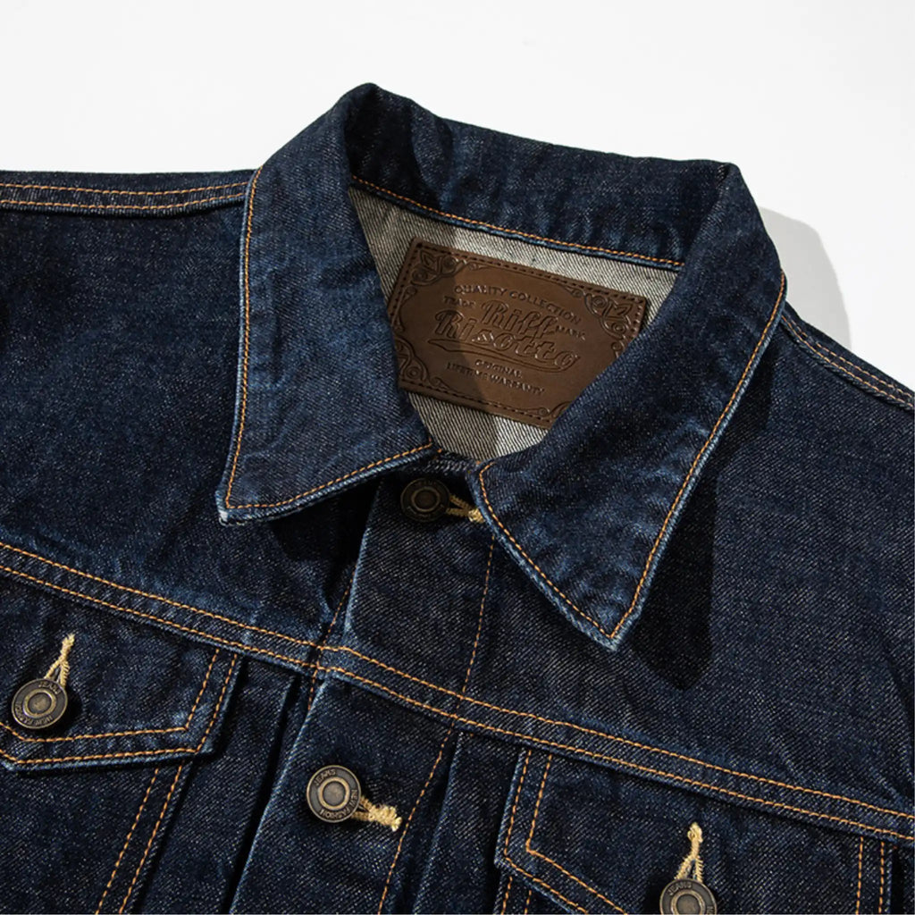 Veste en denim selvedge brut sanforisé 15 oz, type II