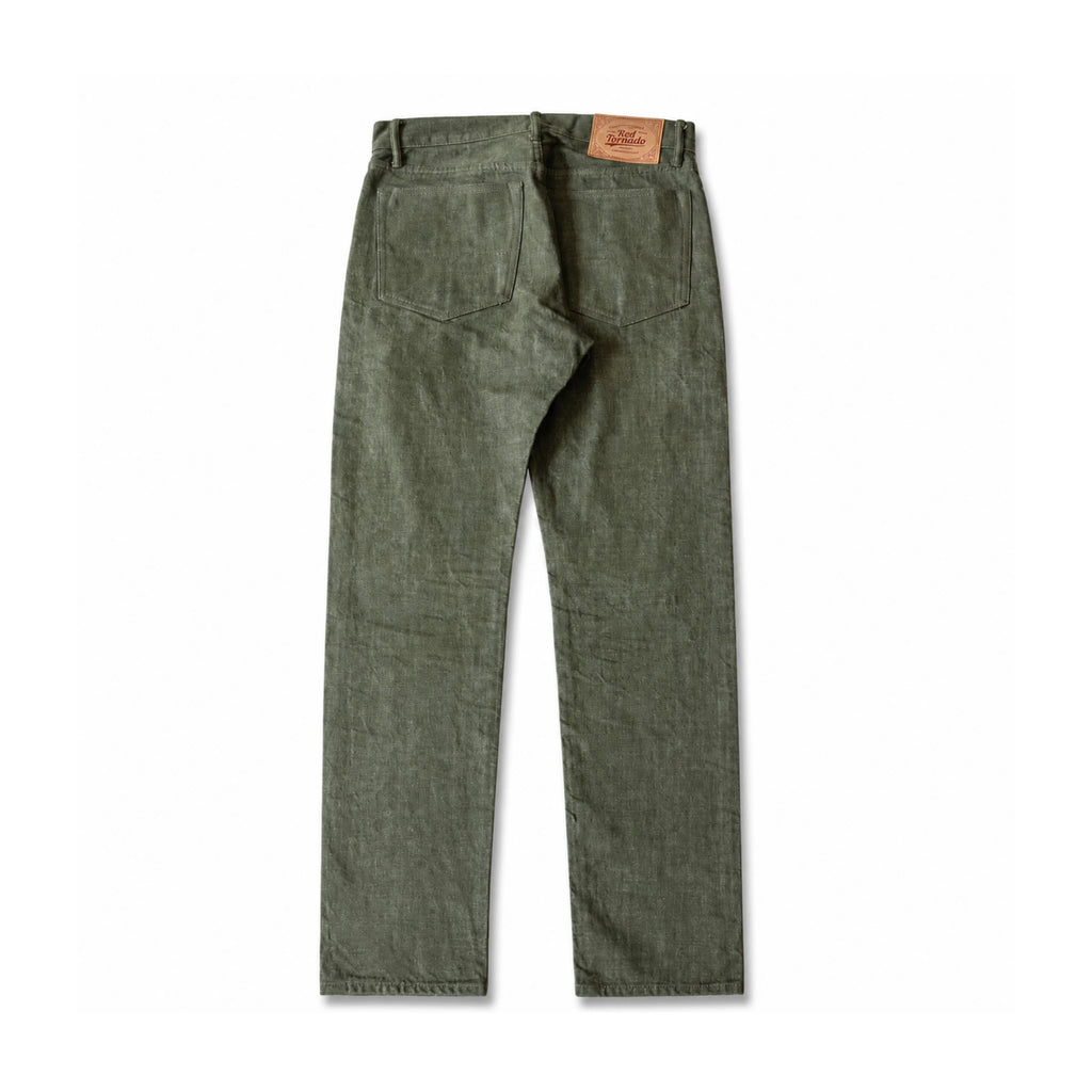 14.5oz Tea Green Slim Tapered Selvedge Jeans