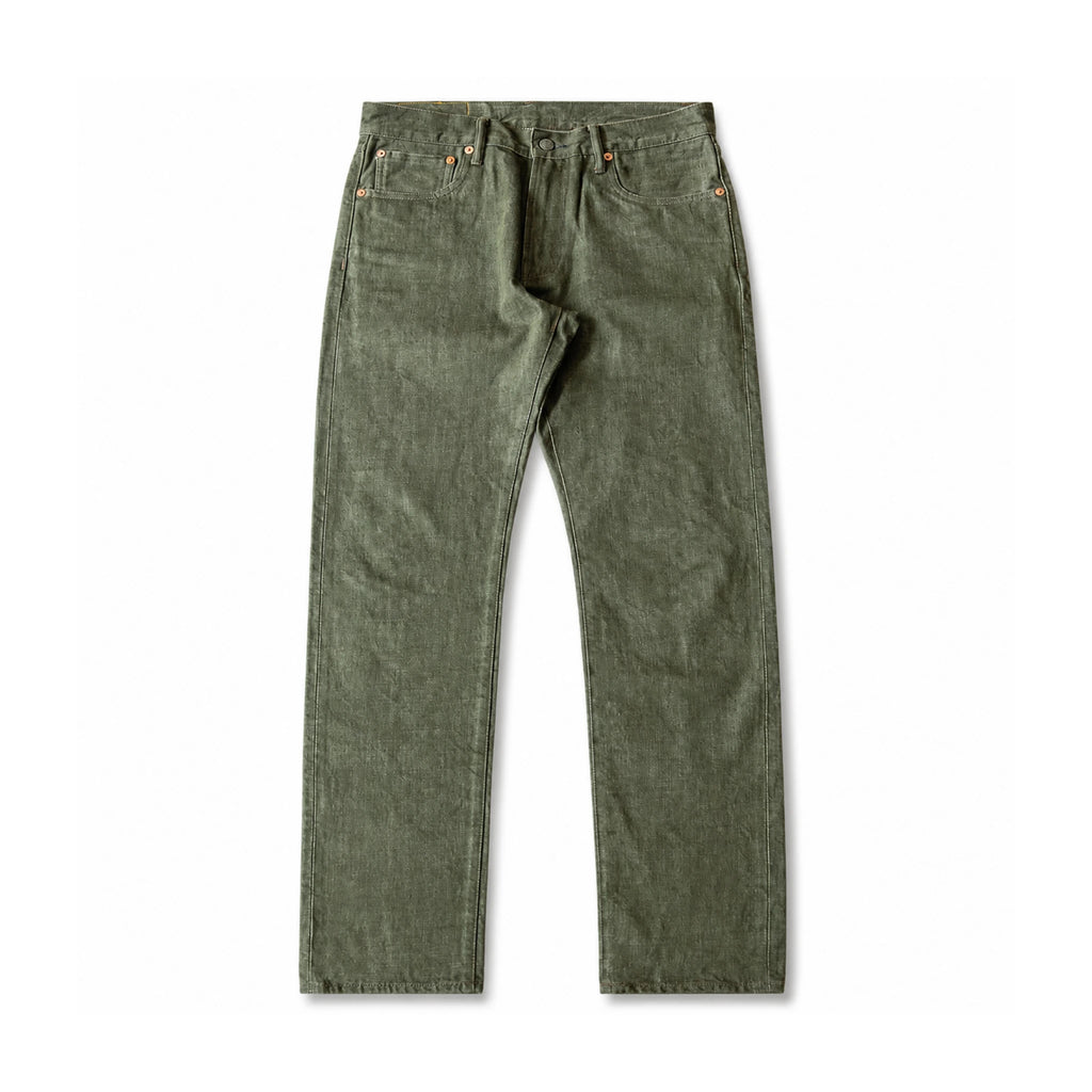 14.5oz Tea Green Slim Tapered Selvedge Jeans