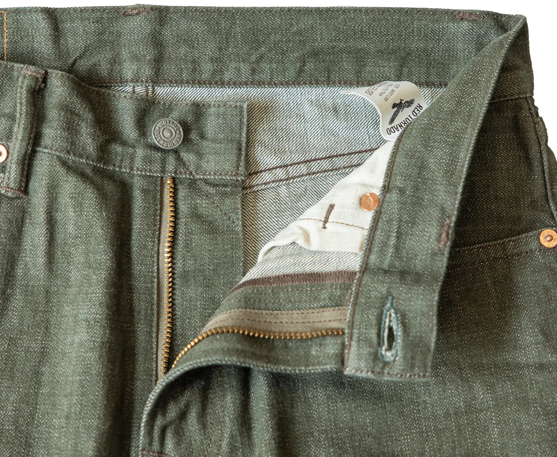 Vintage Blaue Slim Straight Fit Selvedge Jeans mit verblasster Waschung