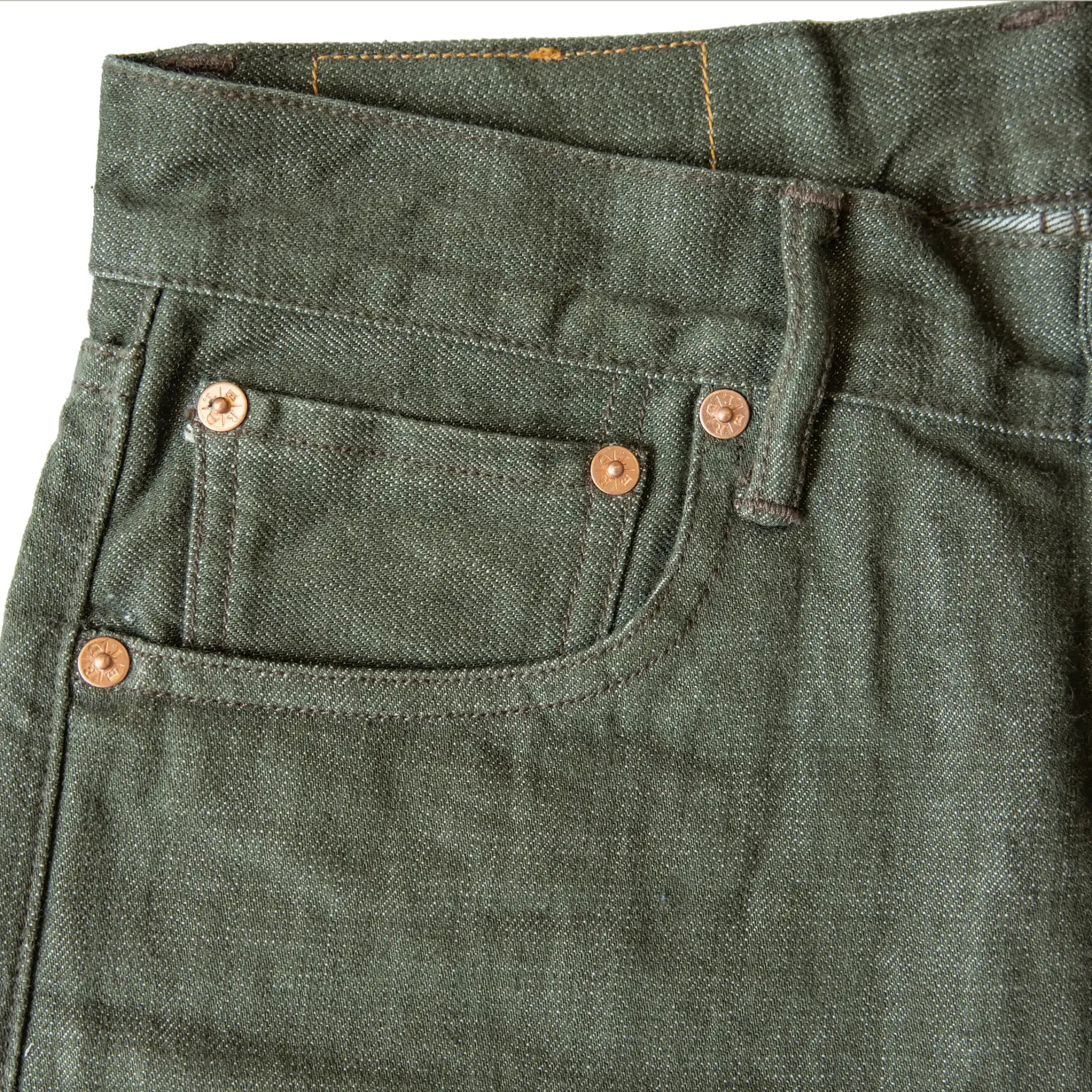 Vintage Blaue Slim Straight Fit Selvedge Jeans mit verblasster Waschung