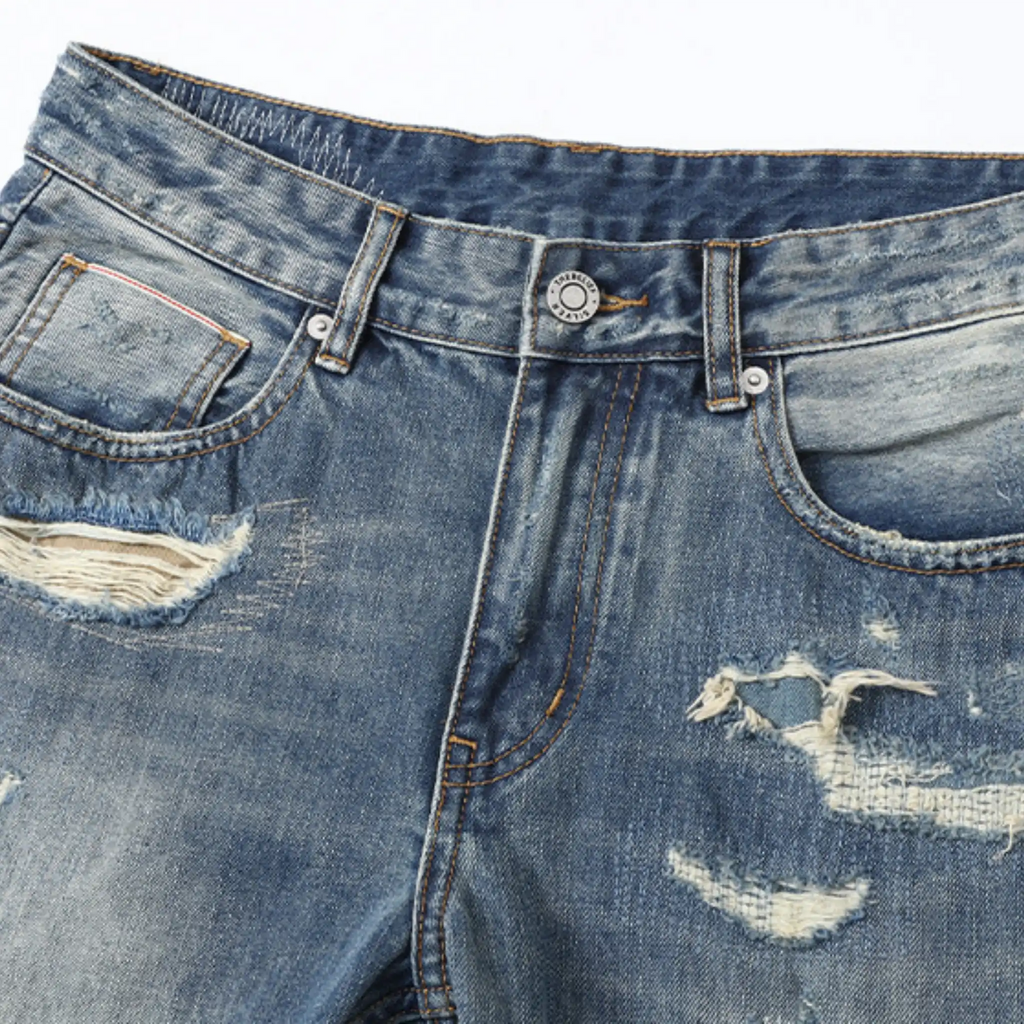 13oz Slim Fit Selvedge Jeans Distressed Wash