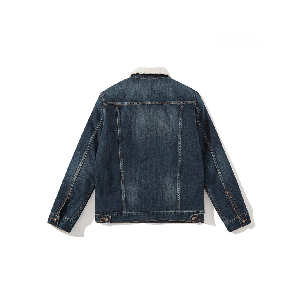 14oz Sherpa-Lined Washed Denim Jacket - Relaxed Fit