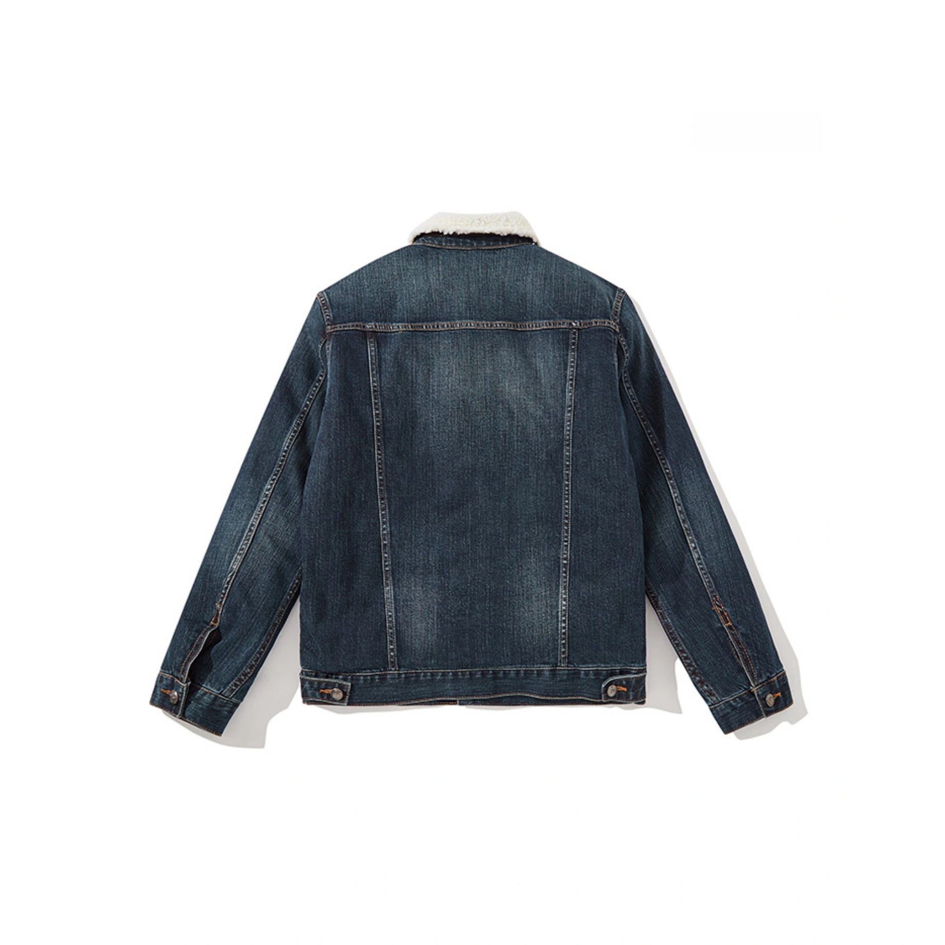 14oz Sherpa-Lined Washed Denim Jacket - Relaxed Fit