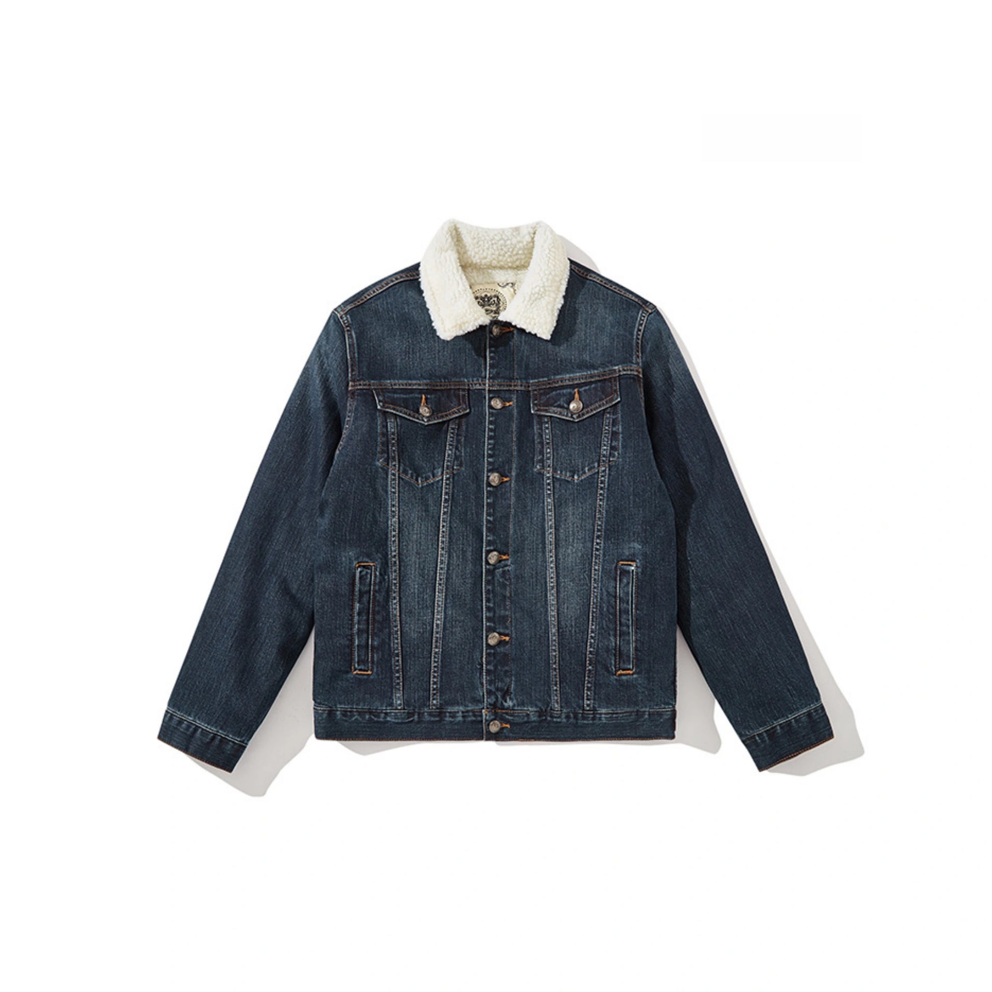 14oz Sherpa-Lined Washed Denim Jacket - Relaxed Fit