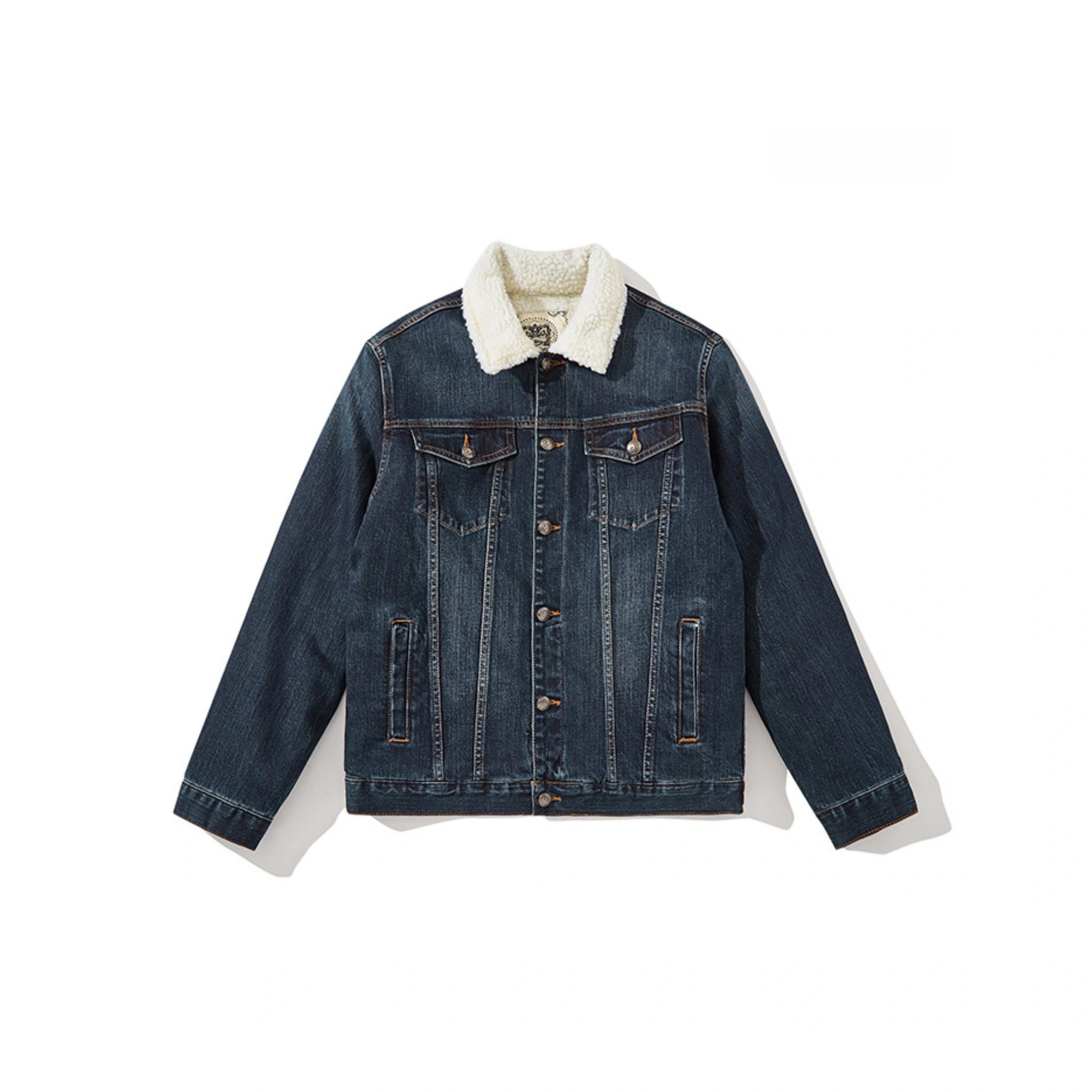 14oz Sherpa-gefütterte, gewaschene Jeansjacke – Relaxed Fit