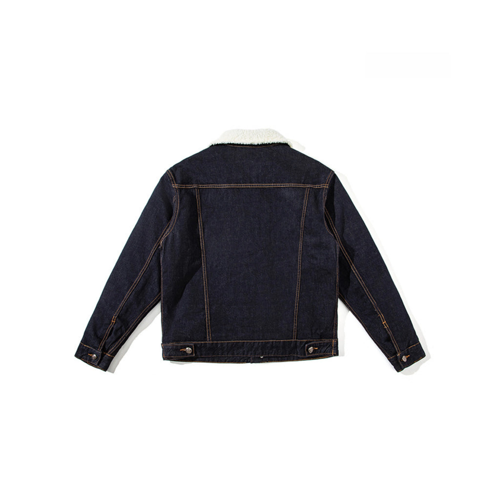 14oz Sherpa-Lined Washed Denim Jacket - Relaxed Fit
