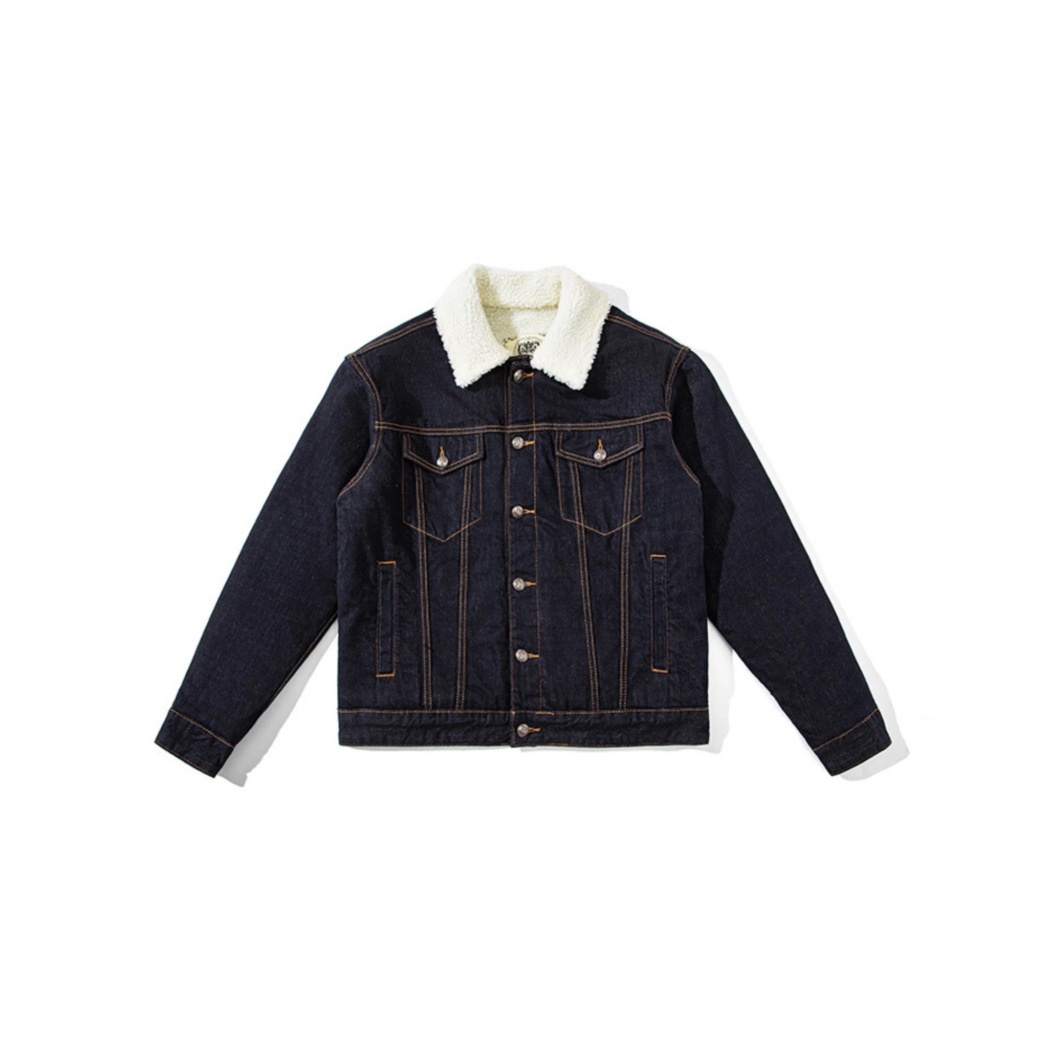 14oz Sherpa-gefütterte, gewaschene Jeansjacke – Relaxed Fit