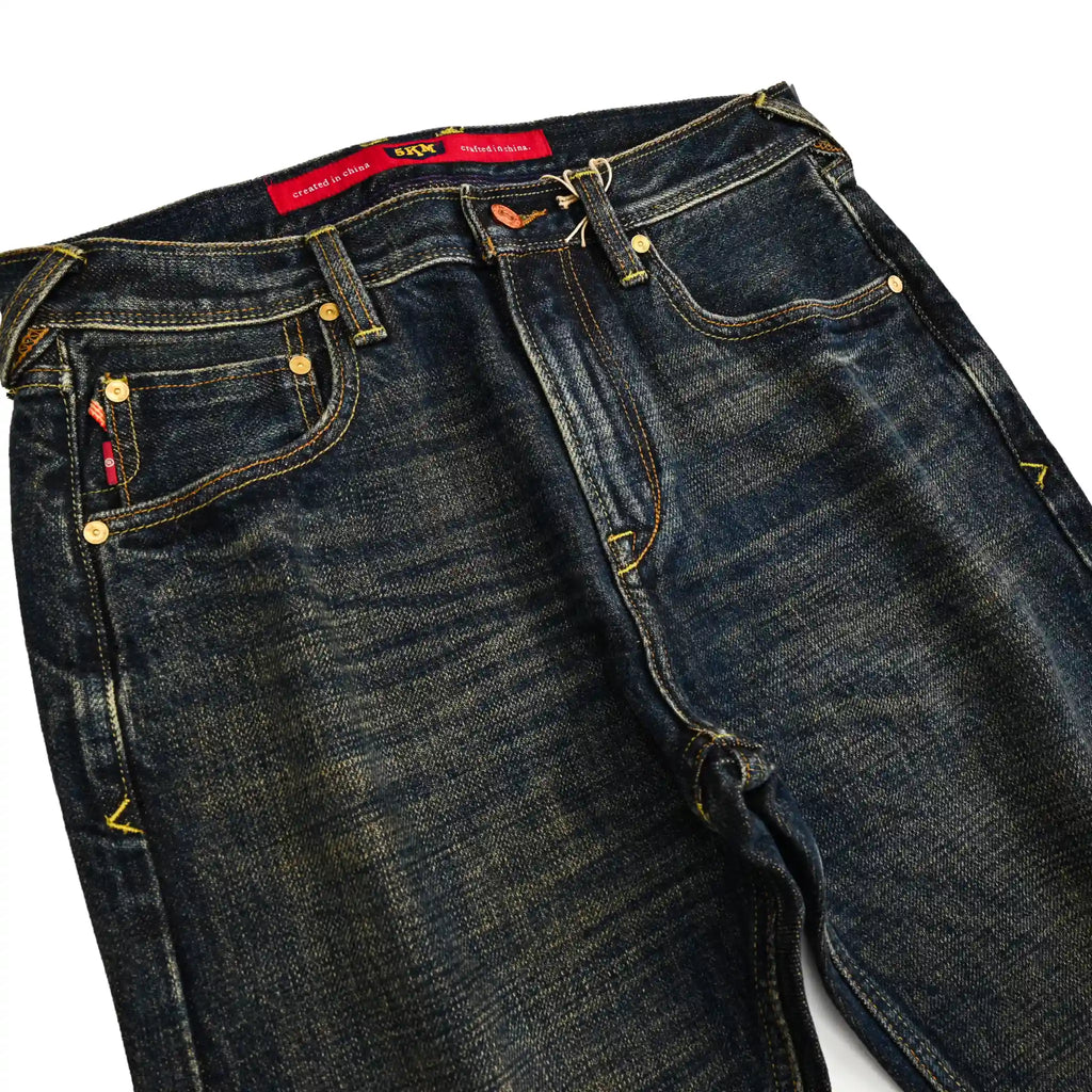 20oz Vintage Blue Selvedge Denim Jeans Straight Fit