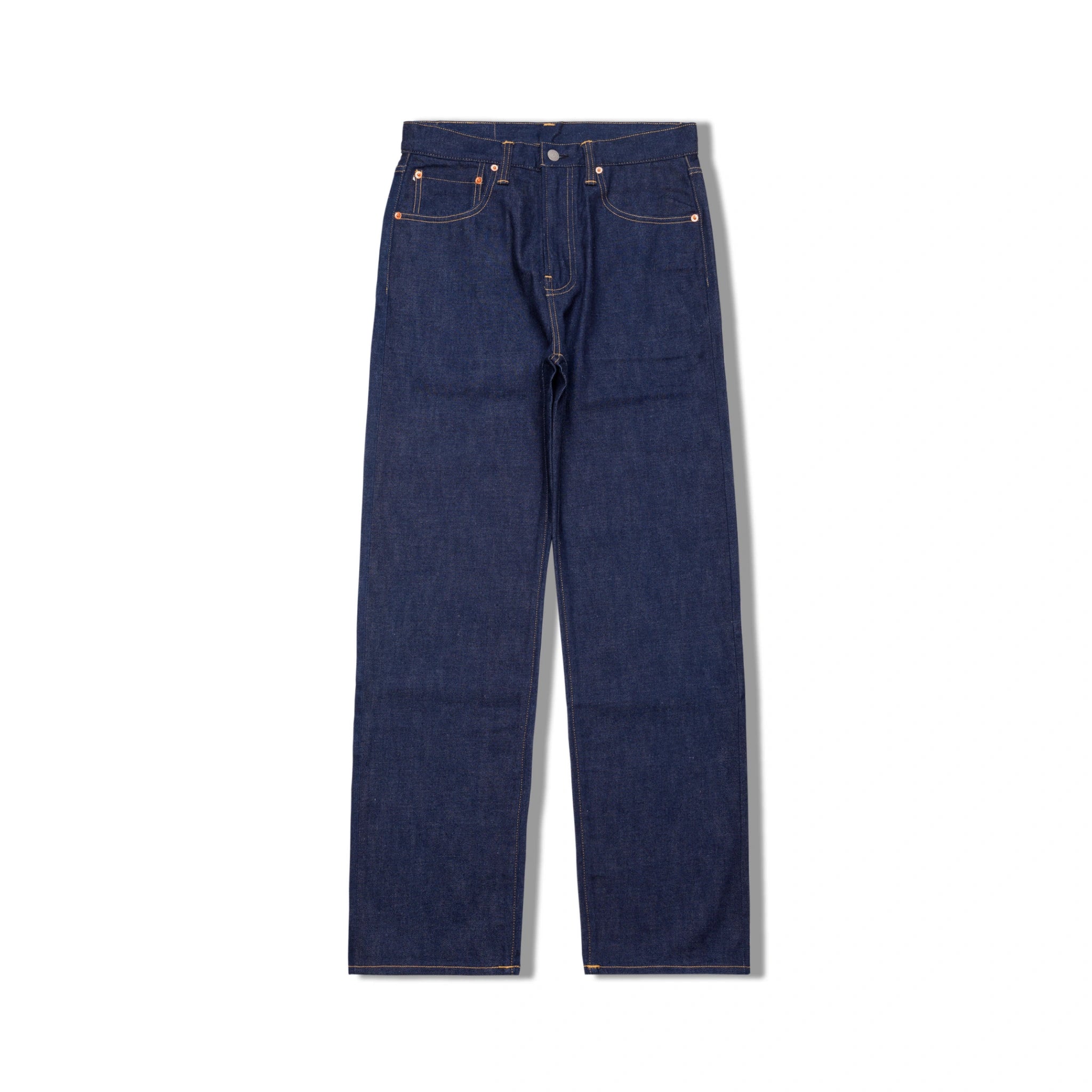 12oz WWII-Inspired Raw Selvedge Denim Jeans – High Rise Relaxed Straight Fit
