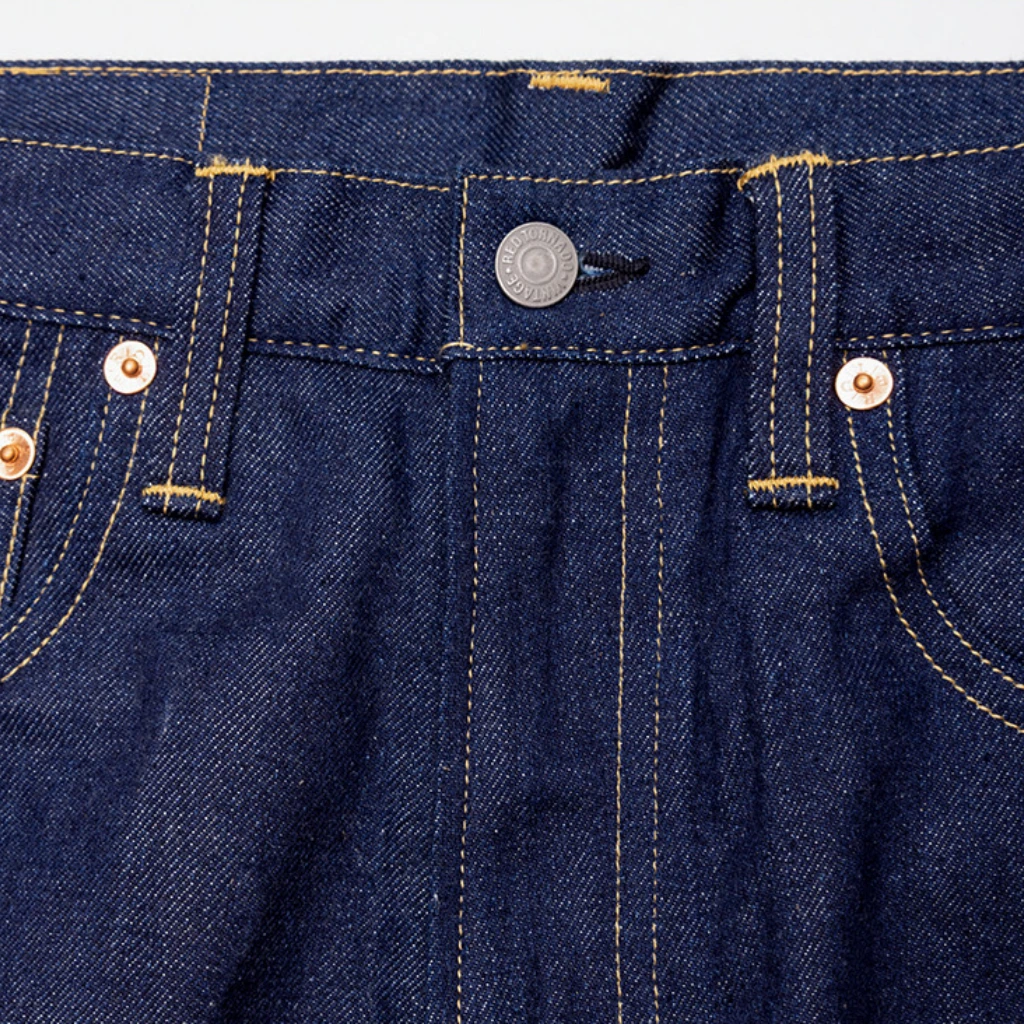 12oz WWII-Inspired Raw Selvedge Denim Jeans – High Rise Relaxed Straight Fit