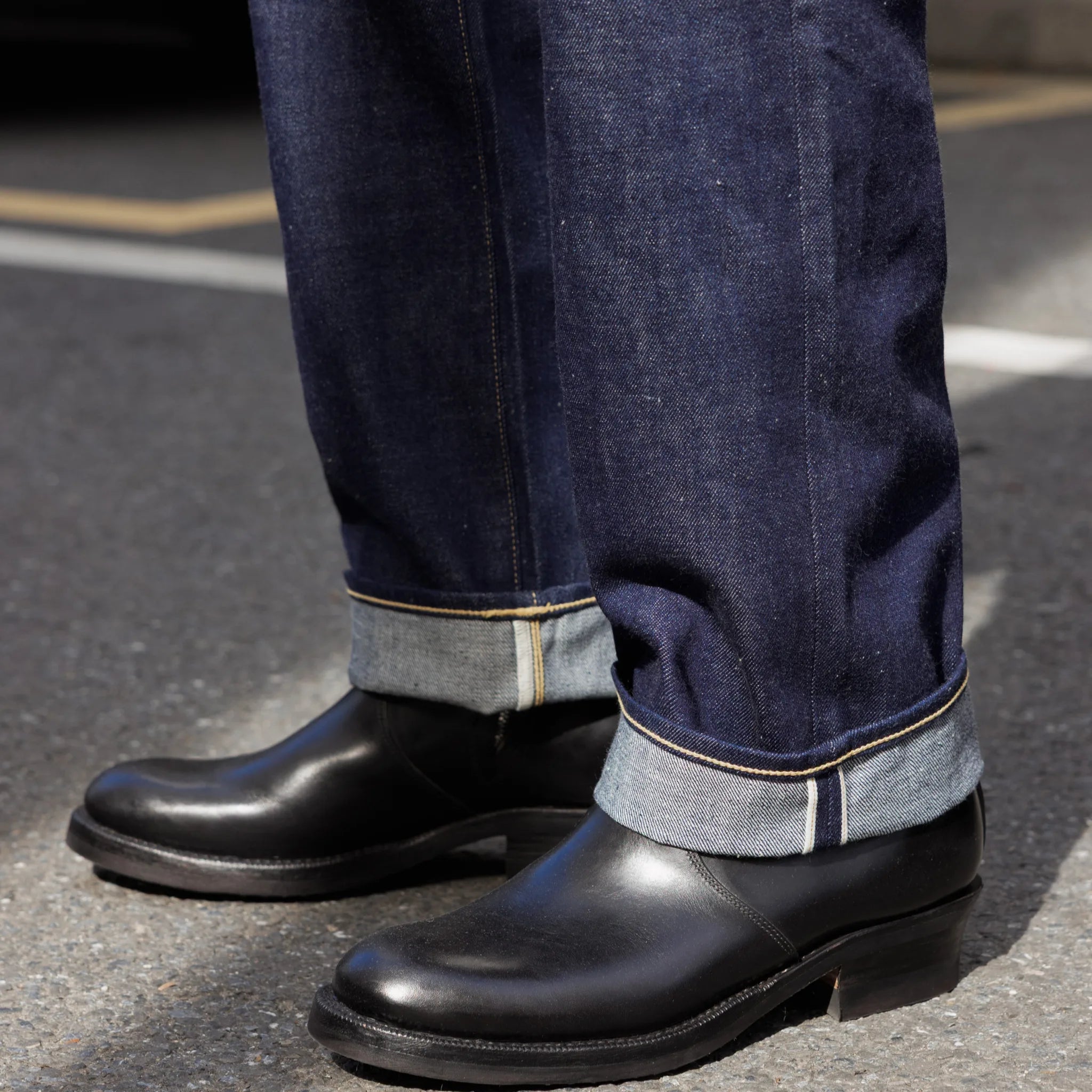 12oz WWII-Inspired Raw Selvedge Denim Jeans – High Rise Relaxed Straight Fit