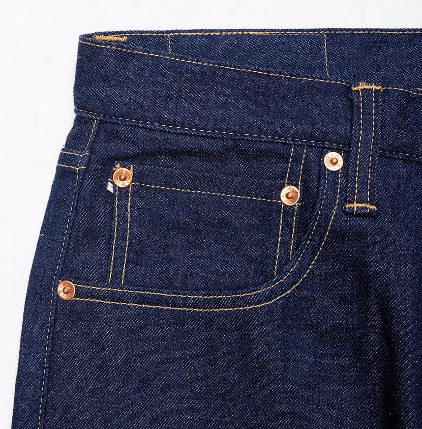 12oz WWII-Inspired Raw Selvedge Denim Jeans – High Rise Relaxed Straight Fit