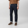 11oz Dunkelblaue Selvedge Straight Jeans mit Vintage-Waschung